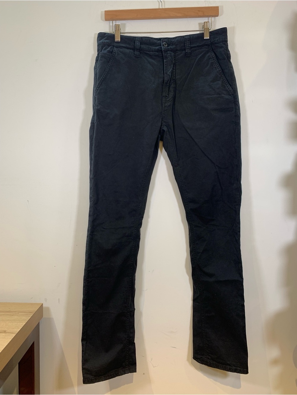 Nudie Jeans Co Mens Canvas Chino Pants Washed Black Charcoal Size 32x32